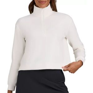 Bad Birdie Women's At Ease Golf 1/4 Zip - Color: Cloud Dancer